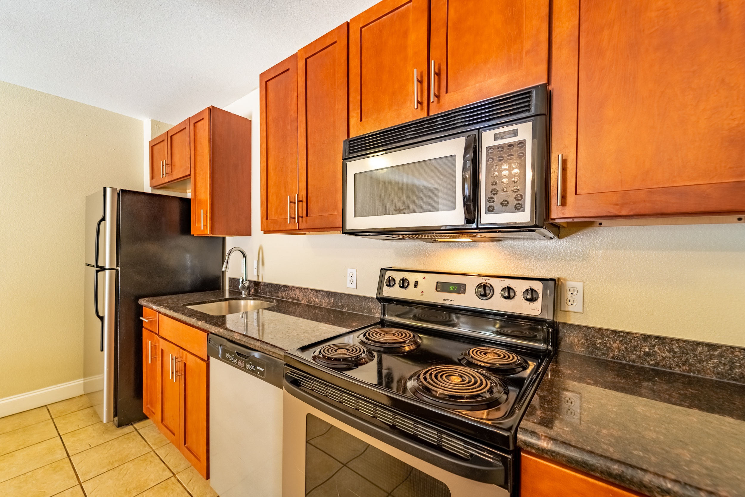Modern kitchen with stainless appliances